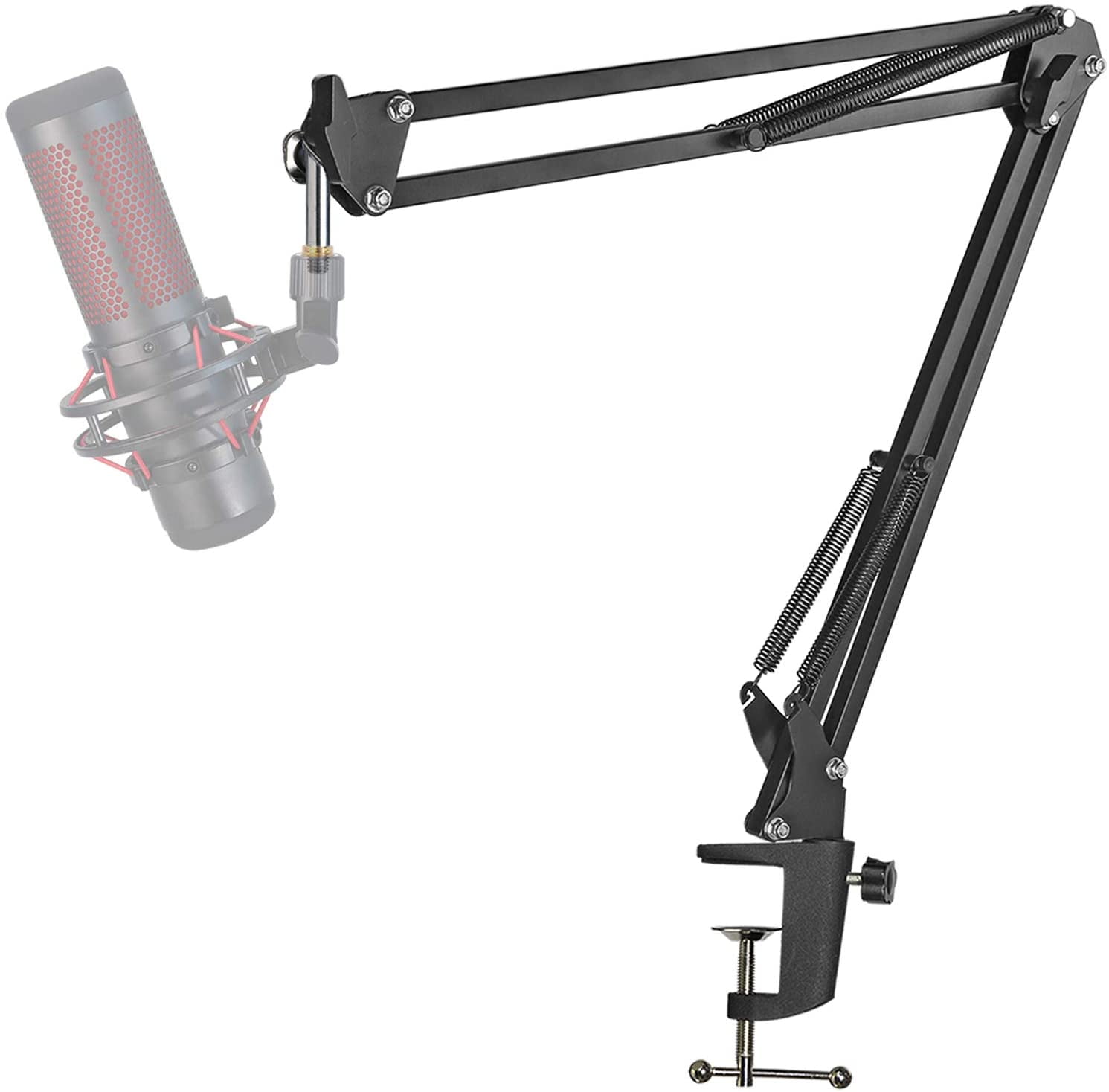 Scissor Mic Boom Arm and 3 Layers Windscreen Compatible with Hyperx Quadcast S to Improve Sound Quality by YOUSHARES Hyperx Quadcast Mic Stand with Pop Filter 