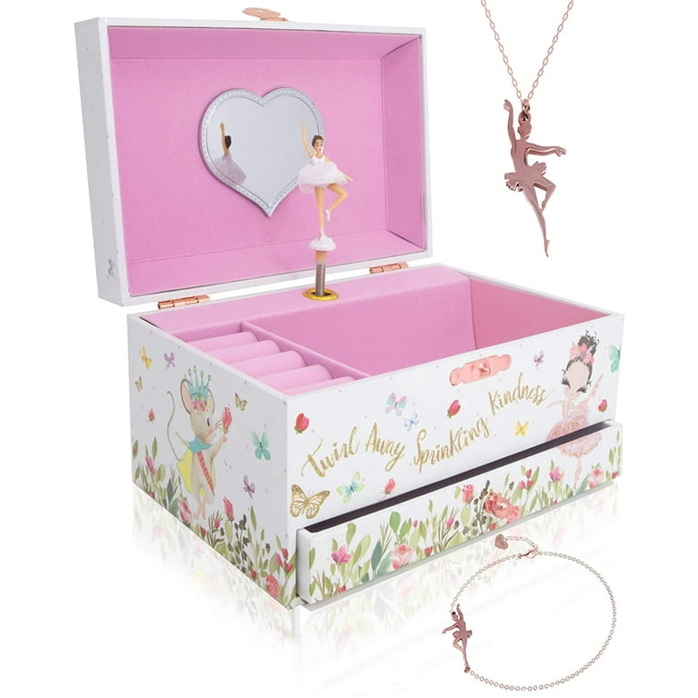 Homgreen Musical Ballerina Jewelry Box for Girls & Little Girls