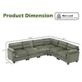 thumbnail image 2 of Bonzy Home Convertible Sectional Sofa Couch for Living Room With Ottoman Green, 2 of 6