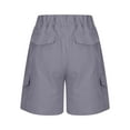 thumbnail image 6 of CFLVAEK Cargo Shorts for Women Plus Size Drawstring Elastic Waist Summer Short Loose Solid Color Hiking Short Comfy Beach Vacation Short Pants Gray XL, 6 of 7