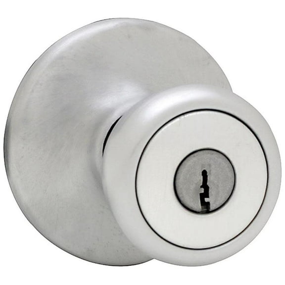 Kwikset Mobile Home Satin Chrome Entry Knobs ANSI/BHMA Grade 3 1-3/4"