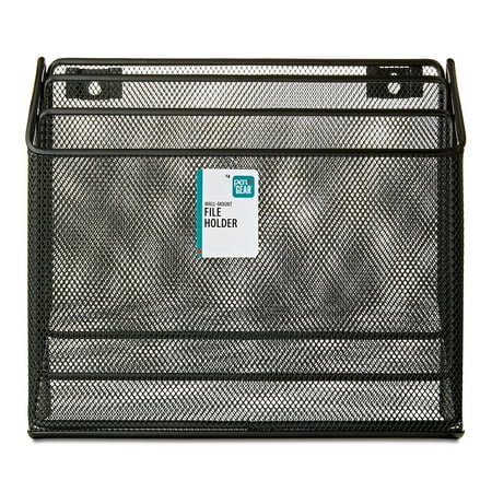 Pen+Gear Metal Mesh Desk Organizer, 3-Tier Wall Mount, Black