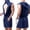 Dark Blue, variant on Mens Satin Robe Lightweight Sleeveless Sexy Kimono Bathrobe Solid Silk Spa Robe for Lounge Comfort Casual
