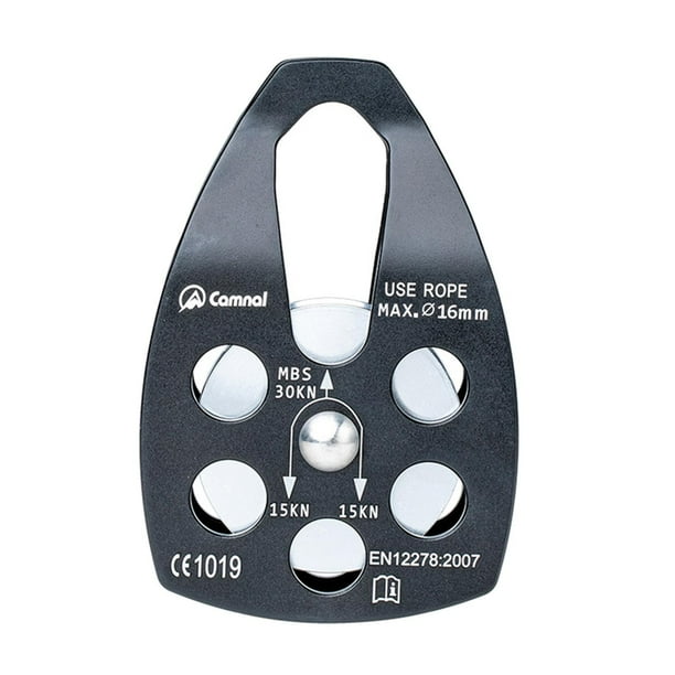 Eigraketly Climbing Pulley Rescuing Hauling Rigging Pulleys Pulley Micro Equip Escalada Negro