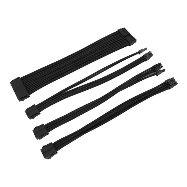 Cable Con Funda De Fuente De Alimentación, Cable De Extensión De Tarjeta Gráfica De CPU De Placa Base De 24 Pines, 4+4 Pines, 6+2 Pines, Cables Trenzados De Nailon Suave