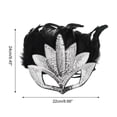 thumbnail image 2 of Unique Bargains 1 Pc Sequined Feathers Party Mask Silver Tone Plastic Feather, 2 of 5
