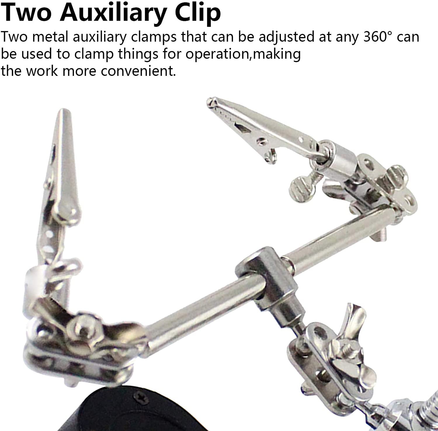 3.5X12X Helping Hands Soldering Station with LED Light & Alligator Clips - Magnifier Stand for Welding PCB Repair Jewelry Craft Hobby Model Building Watch Repair