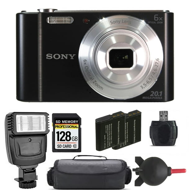 Sony Cybershot DSCW810 Digital Camera + Extra Battery + Flash 128GB Kit