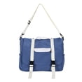 thumbnail image 1 of Bolso de lona para el hombro, bolso bandolera informal para estudiantes universitarios azul, 1 of 5
