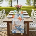 thumbnail image 4 of Table Runners 90 Inches Long Dress Scarves, Orange Blue Starfish Coastal Farmhouse Coffee/Dining/Kitchen Table Runner for Living Room, Summer Beach Eucalyptus Vintage 13x90 Inch, 4 of 9