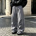 thumbnail image 2 of ibiyuan Men's Y2k Graphic Baggy Sweatpants Elastic Waist Wide Leg Active Track Pants Streetwear, 2 of 4