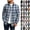 Black, variant on Mens Shirts Long Sleeve Collar Plaid Dress Shirts Casual Flannel Shirt for Men Green D L