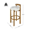 thumbnail image 3 of Elise Modern Round Seat Bar Stool,Ivory, 3 of 12