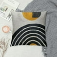 thumbnail image 2 of ONETECH Boho Stylish  Throw Pillow Covers Tribe Modern Round Arched Geometric Decorative Abstract Pillowcase for Bed Couch Living Room ,Tan and Black, 2 of 5