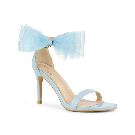 

Perphy Women s Open Toe Ankle Strap Bow Tie Stiletto High Heels Sandals