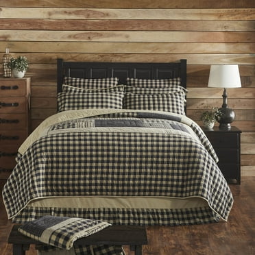 VHC Brands Quilt California/Luxury King, Cotton Quilt, Country Bedding, My Country Collection, Size - 115x124, Navy