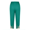 thumbnail image 4 of WIZUTIZ Leggings for Women Capri Thin Trendy Skinny Cutout Side Yoga Cropped Pants Elastic Spandex Mid Rise 3/4 Length Cropped Pants Solid Sweatpants for Ladies Swim Date Green, 4 of 6