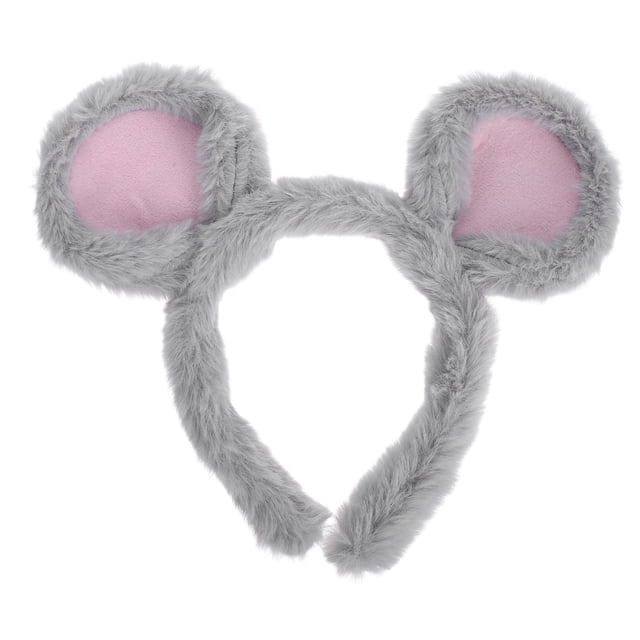 FELTECHELECTR Diadema con orejas de ratón: Orejas de peluche para fiesta de cumpleaños de niño y niña. Disfraz de rata para cosplay, ideal para fiestas temáticas de Halloween y carnaval.