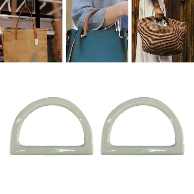 mmirethe 2Pcs Women Purse Handles Belt Replacement Handmade DIY for Tote Purse Making white D shape 1Set
