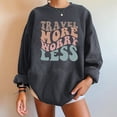 thumbnail image 3 of Fesfesfes Women Flannel Shirt Skull Print Loose Roundneck Long-Sleeved Fleece Oversized Sweatshirt Pullover Under $10, 3 of 8