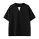 thumbnail image 2 of Playera Elvqul para Hombre de Color Sólido Casual Negro Manga Corta Cuello en V, 2 of 6