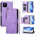 thumbnail image 1 of Filp Case for Google Pixel 5 Zipper Pocket Magnetic Flip Wallet Phone Case with 7 Card Slots and Wrist Strap, 1 of 5