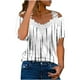 thumbnail image 1 of Blusa informal de manga corta con cuello en V y encaje con hombros descubiertos para mujer OAVQHLG3B Store  lin121212, 1 of 5