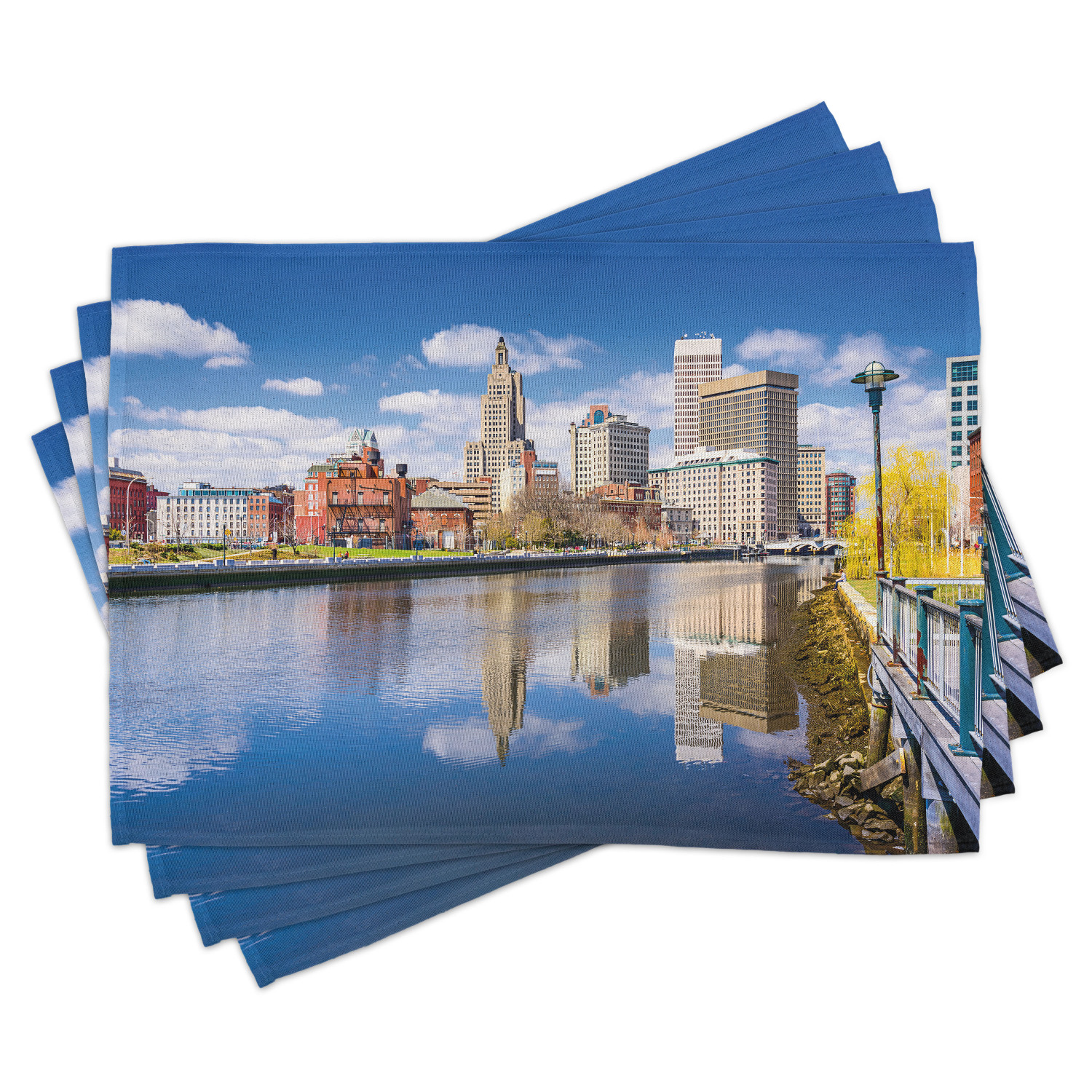United States Placemats Set of 4 Providence Rhode Island Riverfront