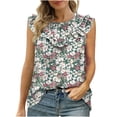 thumbnail image 2 of QUINDOS Womens Tank Tops Plus Size Exercise Blue Fashion Round Neck Sleeveless Blouse T-Shirt Solid Summer Tops Blouse Camisoles Womens Camisoles Plus Size, 2 of 6