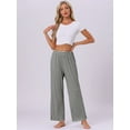 thumbnail image 4 of DARING DIVA Women's Flowy Cotton Wide Leg Lounge Pants 2XL Deep Black Stripe, 4 of 7