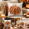 thumbnail image 5 of Fall Pumpkin Pillow Covers, Thanksgiving Decorative Pillow Case with Hidden Zipper Polyester Fabric, Autumn Harvest Home Decor for Sofa Couch Bed Bedroom, 17.7 x 17.7 Inch, 5 of 7