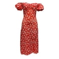 thumbnail image 3 of Coduop Women Off Shoulder Floral Maxi Dress Short Sleeve Thigh Split Party Dress Sundress, 3 of 6