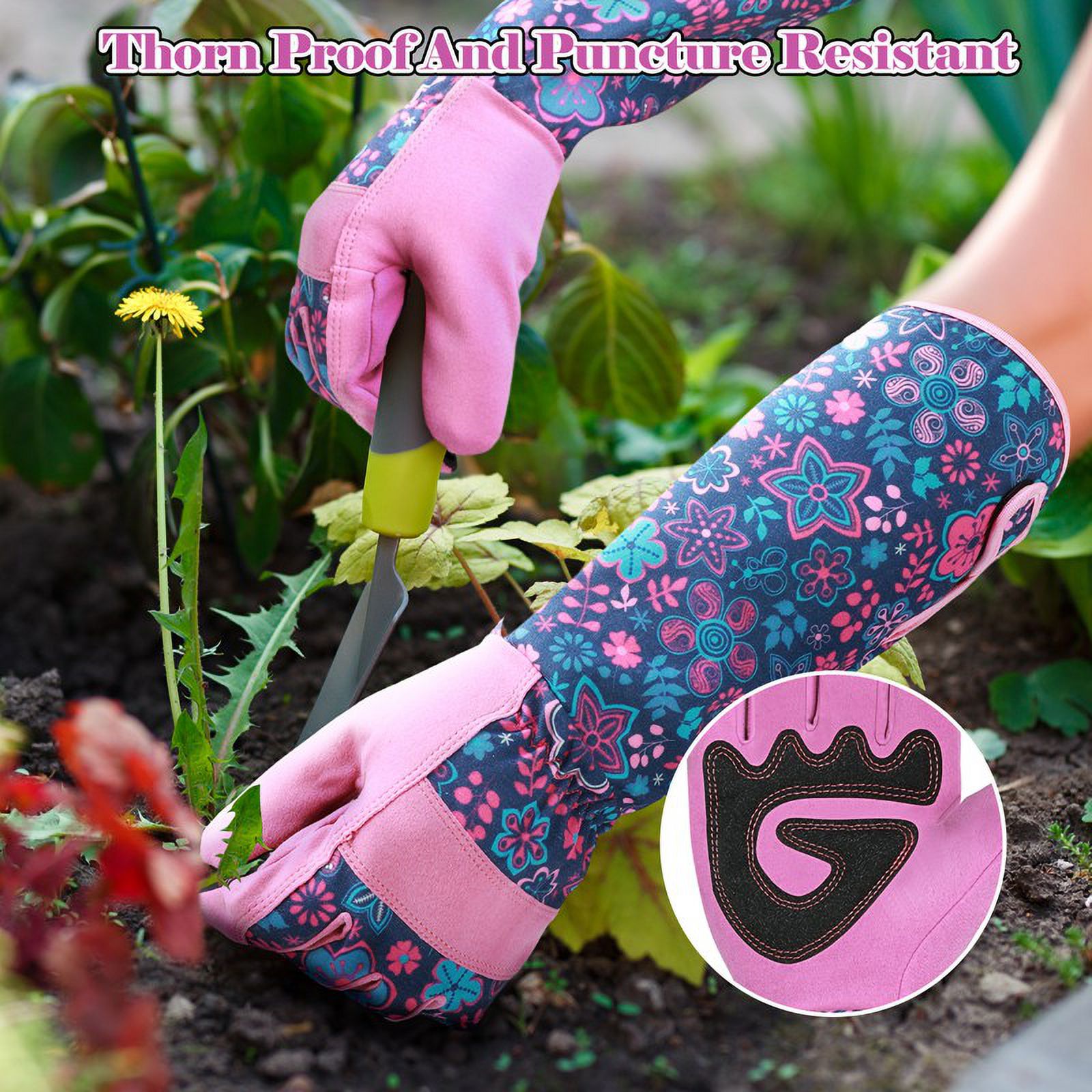 Qweryboo 37cm Thorn-Proof Garden Gloves for Women, Purple photo 7