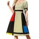 thumbnail image 1 of HD PIET MONDRIAN - Composición Vestido de manga corta Ropa elegantes vestidos de noche de boda, 1 of 6