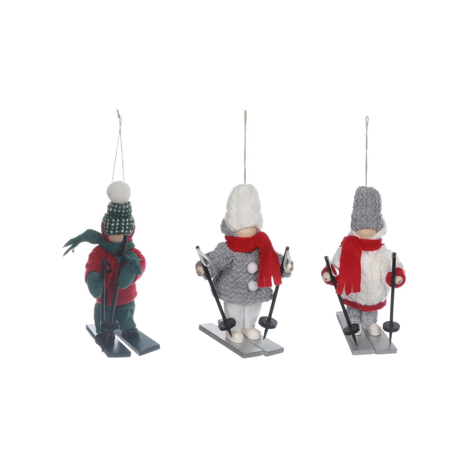 HOLIDAY TIME SET OF 3 SKIING BOY ORNAMENT, SET OF 3 SKIING BOY ORNAMENT