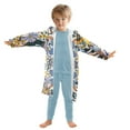 thumbnail image 7 of FORMRS Niños Bathrobe Unisex Hooded Robe Soft Plush Pajamas Sleepwear, Size 10-12T, Purple Flowers, 7 of 7