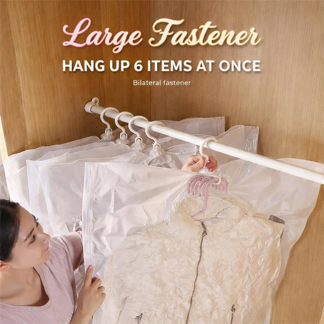 Hanging Vacuum Storage Bags Reusable for Coats Suits