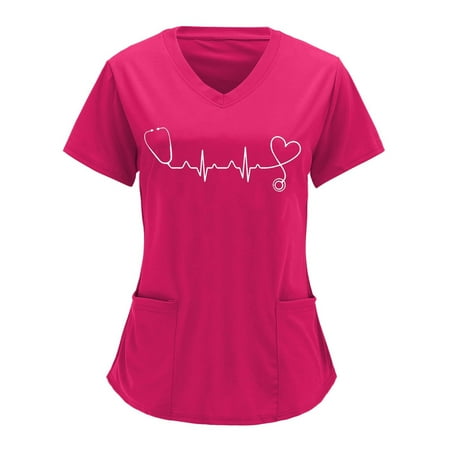 

PAXLYH Henley Scrub_Top for Women Workwear Shirts Uniforms T-Shirt Soft Stretch Sporty Breathable Plus Size V-Neck Professionals Classic Relaxed Fits Anti-Wrinkle Raglan Top with Pockets