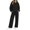 Black, variant on Women's Two Piece Outfits Solid Color Long Sleeve Hooded Shirt And Loose Fitting Pants Sports Cozy Sets