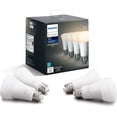 thumbnail image 1 of Bombilla LED Philips Hue Smart de 9 W, A19, blanco cálido y suave, 800 lúmenes, paquete de 4, 1 of 7