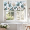 thumbnail image 4 of Vintage Tulip Valances for Windows Farmhouse Watercolor White Blue Flower Butterfly Valance Curtains Rod Pocket Bathroom Small Window Treatments for Kitchen Living Room Bedroom, 54"x18", 4 of 7
