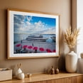 thumbnail image 4 of Docked at the Harbourfront 02 - Toronto Ontario Canada Photography Boat Harbor Scenic Cityscape Boardwalk Travel Poster Oak Framed Wall Art Print 5 x 7 inches, 4 of 6