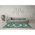 thumbnail image 3 of Ahgly Company Indoor Rectangle Geometric Light Blue Traditional Area Rugs, 3' x 5', 3 of 4