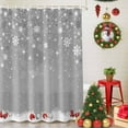 thumbnail image 5 of Shower Curtain, Red Gray Xmas Balls Waterproof Shower Curtain Set with Hooks for Bathroom Showers,Stalls and Bathtubs,72x72In Abstract Winter Snowflakes, 5 of 9