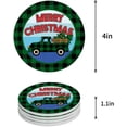 thumbnail image 1 of ZHANZZK Rustic Red Black Buffalo Check Plaids Christmas Truck and Xmas Tree Farmhouse Style Set of 6 Round Coaster Drinks, Absorbent Ceramic Stone Coasters Cup Mat Cork Base Coffee Table Bar Decor, 1 of 3