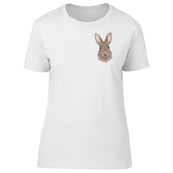 Cute Bunny Face T-Shirt Women -Image by Shutterstock, Female XX-Large