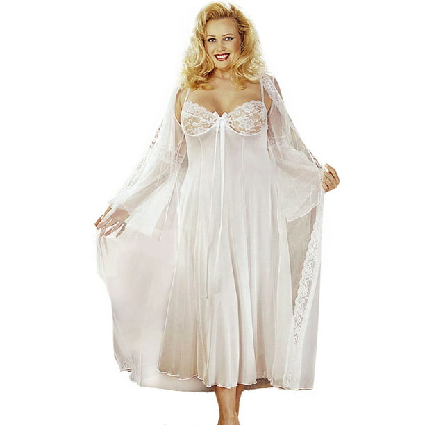 Plus Size Sexy Full Figure Long Gown Lingerie Set - Walmart.com