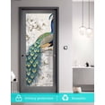 thumbnail image 5 of Window Privacy Film Luxury Peacock Stained Glass Window Film Decorative Sun Block Window Cover Watercolor Vintage Floral Attic Window Clings Static Adhesive Sticker for Bathroom 17.7"x39.3", 5 of 7