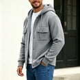 thumbnail image 5 of Fengqque Men's Hooded Color‑Block Jacket Drawstring Full Zip Long Sleeve Casual Outerwear with Chest Pockets Gray XL, 5 of 7