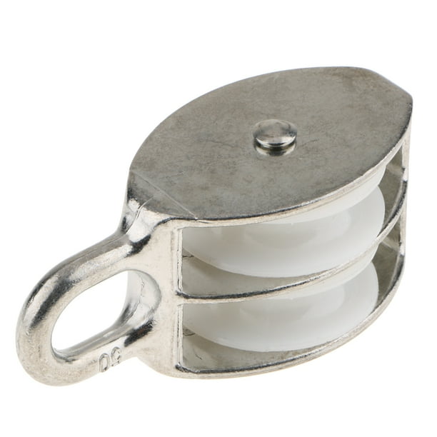 Rodillo de polea doble con cable giratorio de aleación de zinc resistente, disponible en varios tamaños. 50 mm